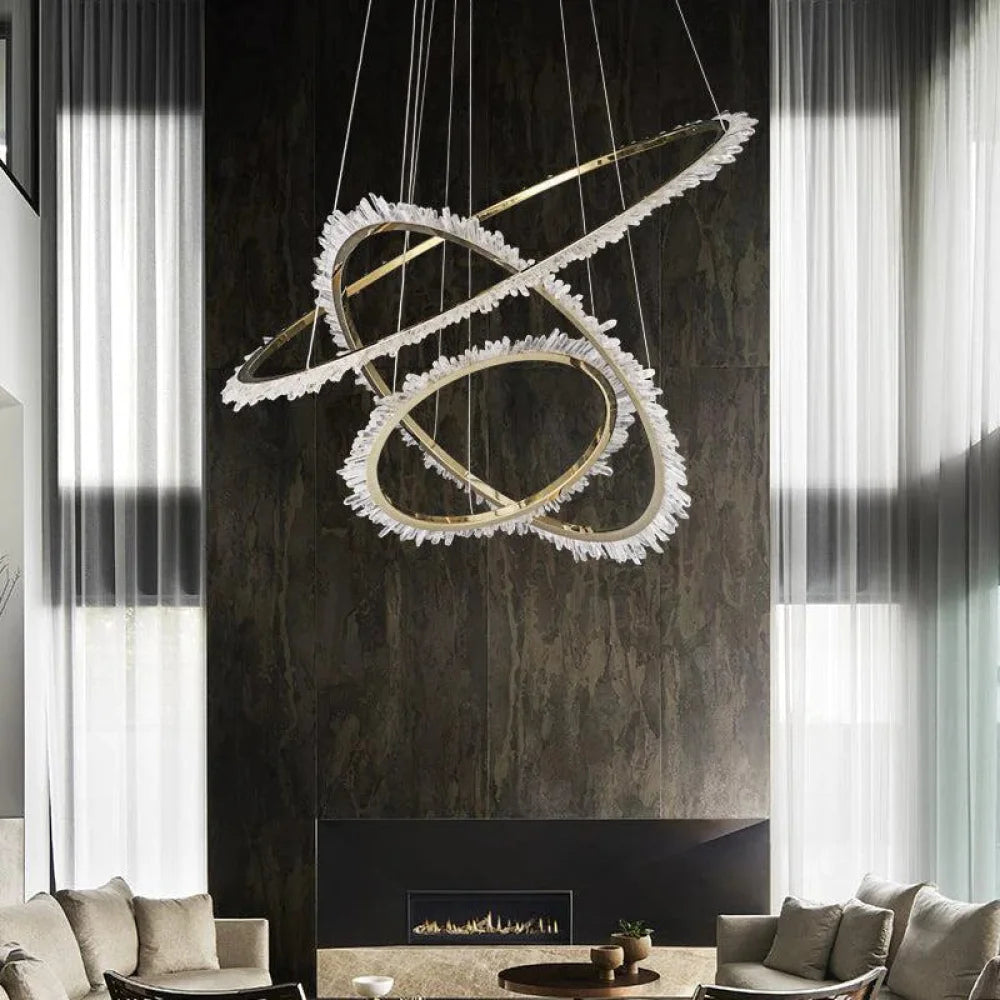 Berry Modern Rock Crystal Ring Chandelier 14.7’’ D