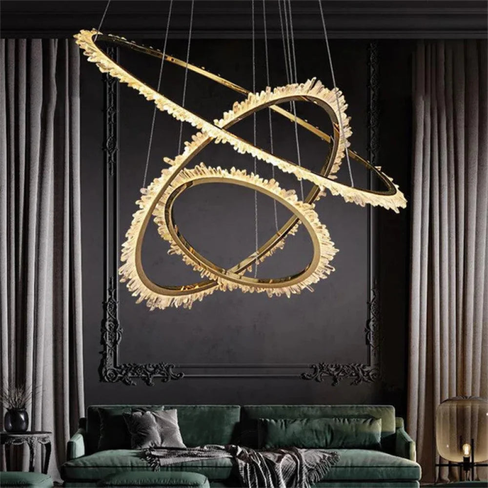 Berry Modern Rock Crystal Ring Chandelier