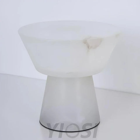 Beta Marble Round Table Lamp - Alabaster-1-Yiosilamp