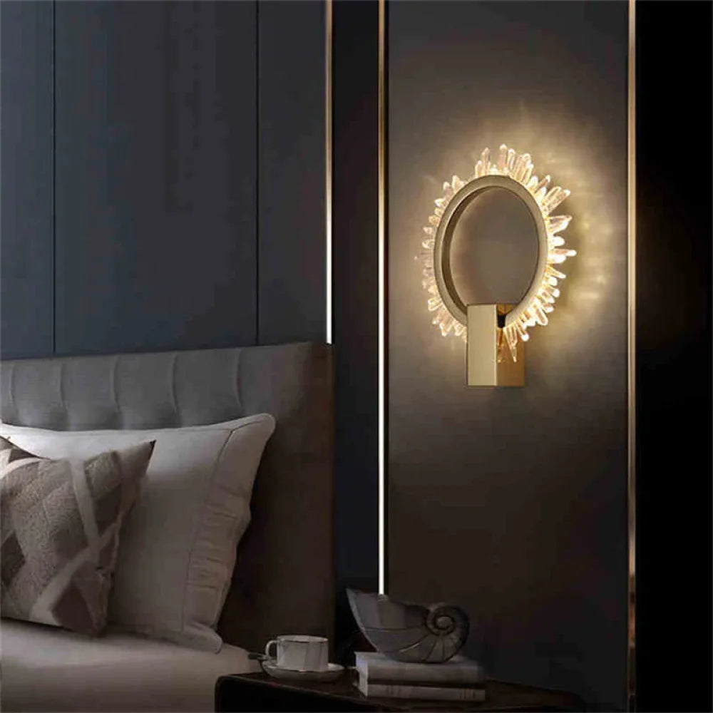 Blair Modern Rock Crystal Wall Ring Sconce