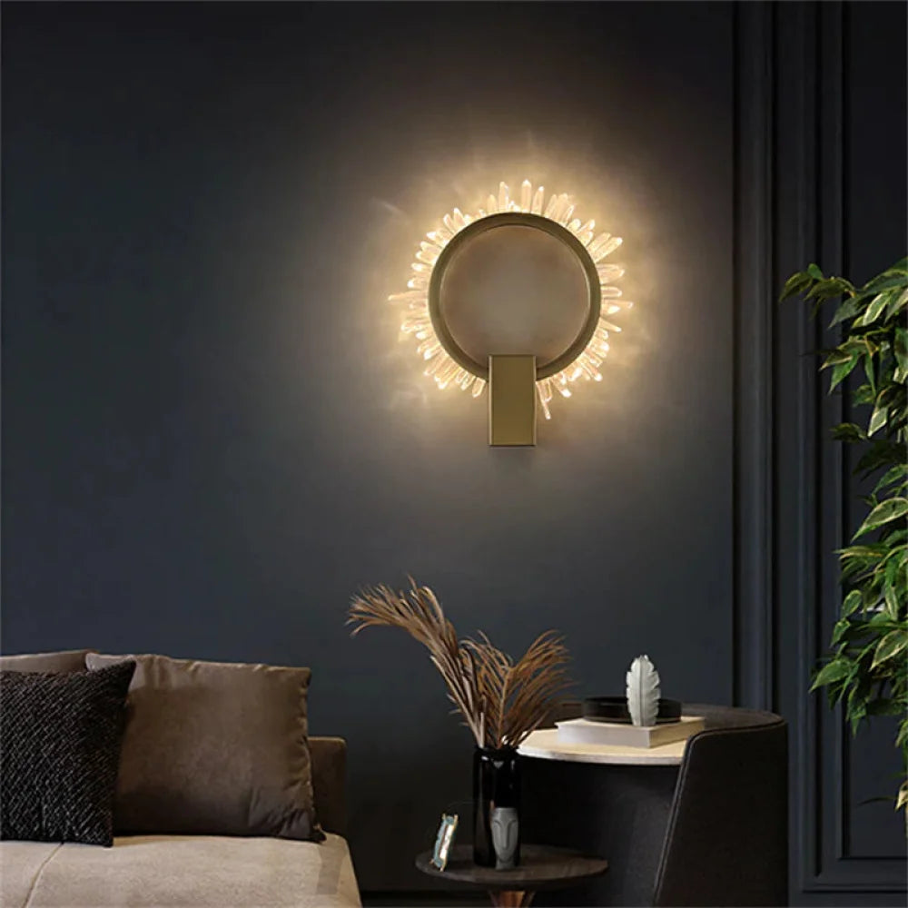 Blair Modern Rock Crystal Wall Ring Sconce