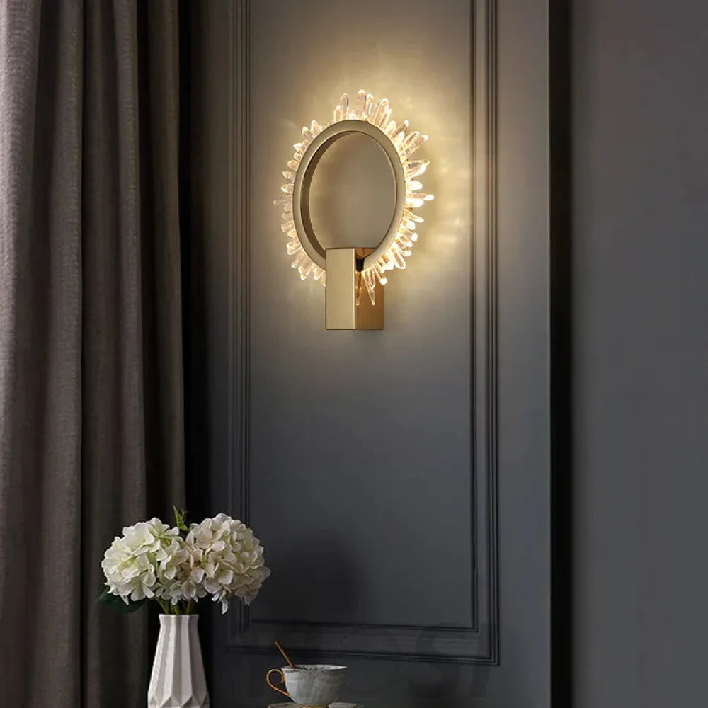 Blair Modern Rock Crystal Wall Ring Sconce