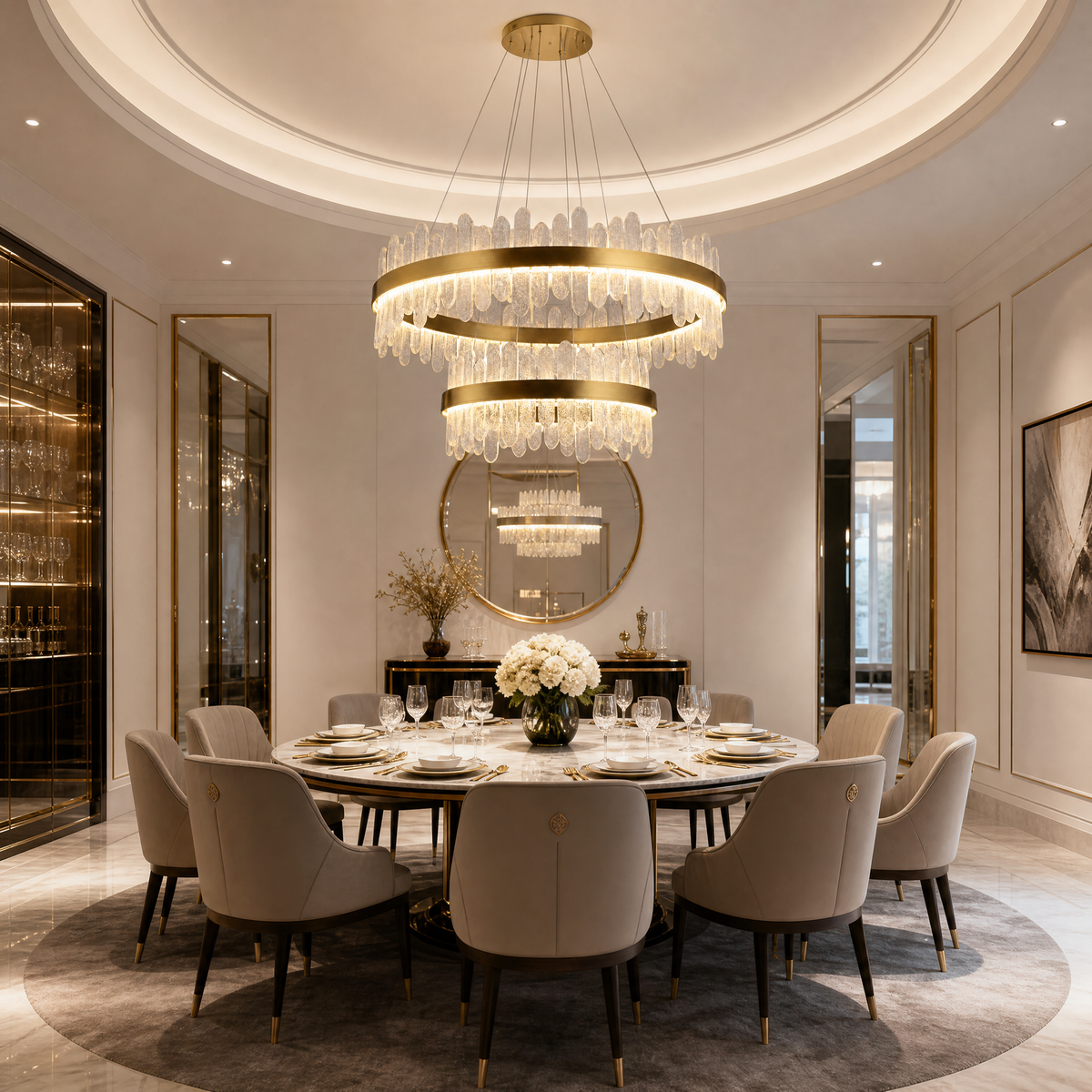 Bocciolo Handblown Duo Chandelier