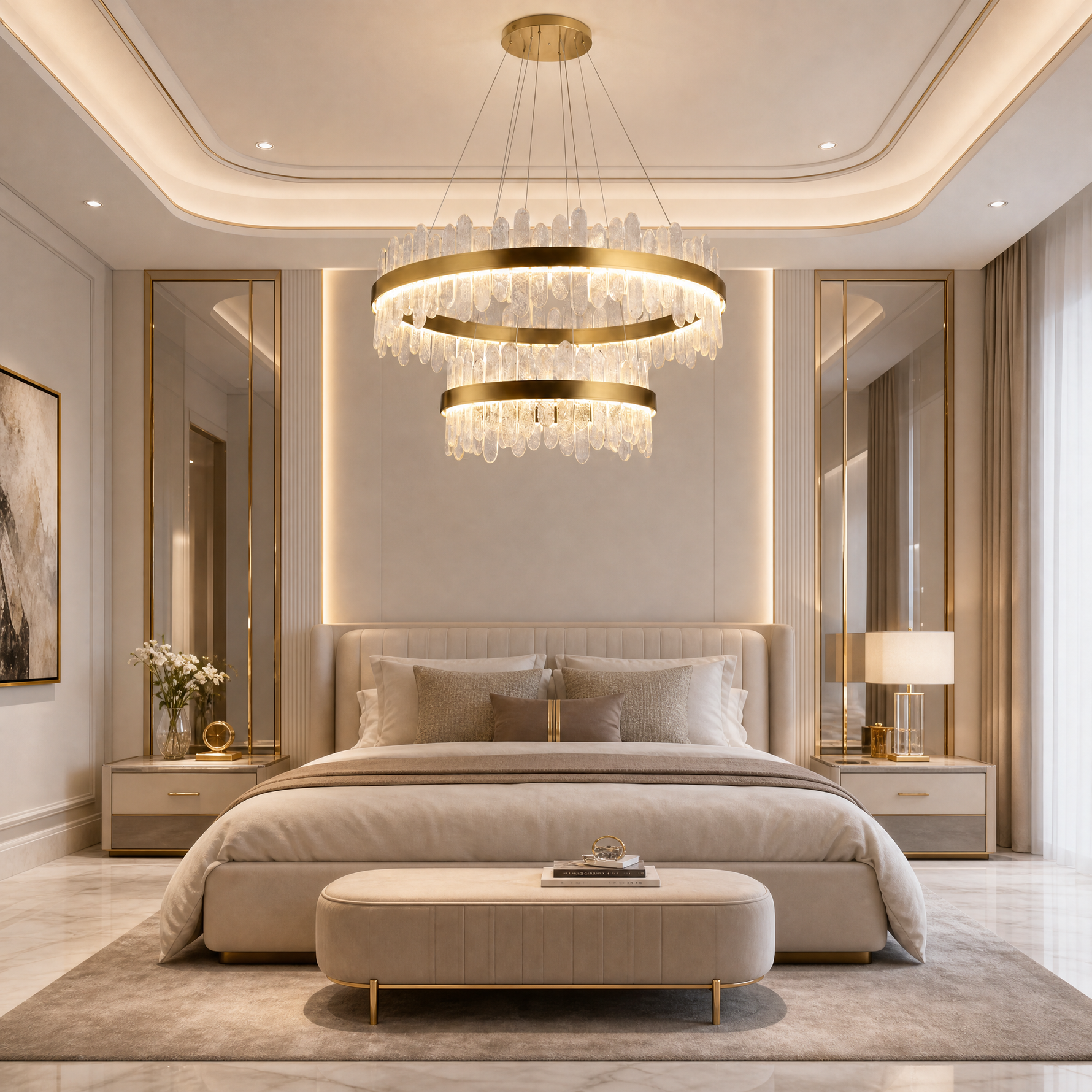Bocciolo Handblown Duo Chandelier