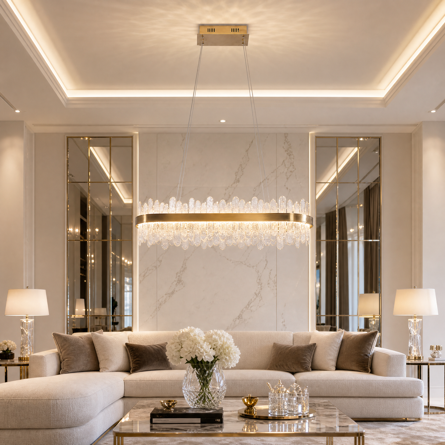Bocciolo Handblown Rectangular Chandelier