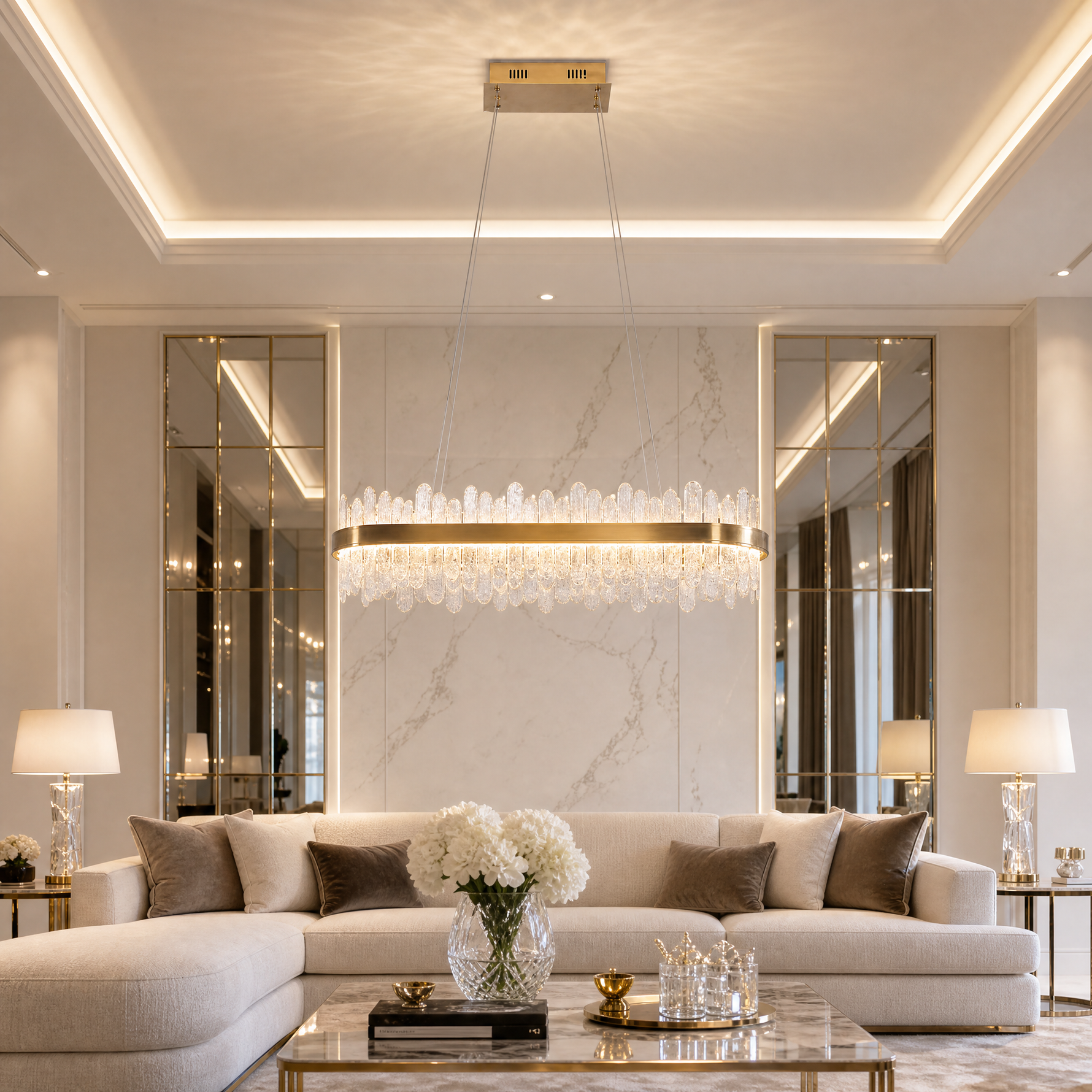 Bocciolo Handblown Rectangular Chandelier