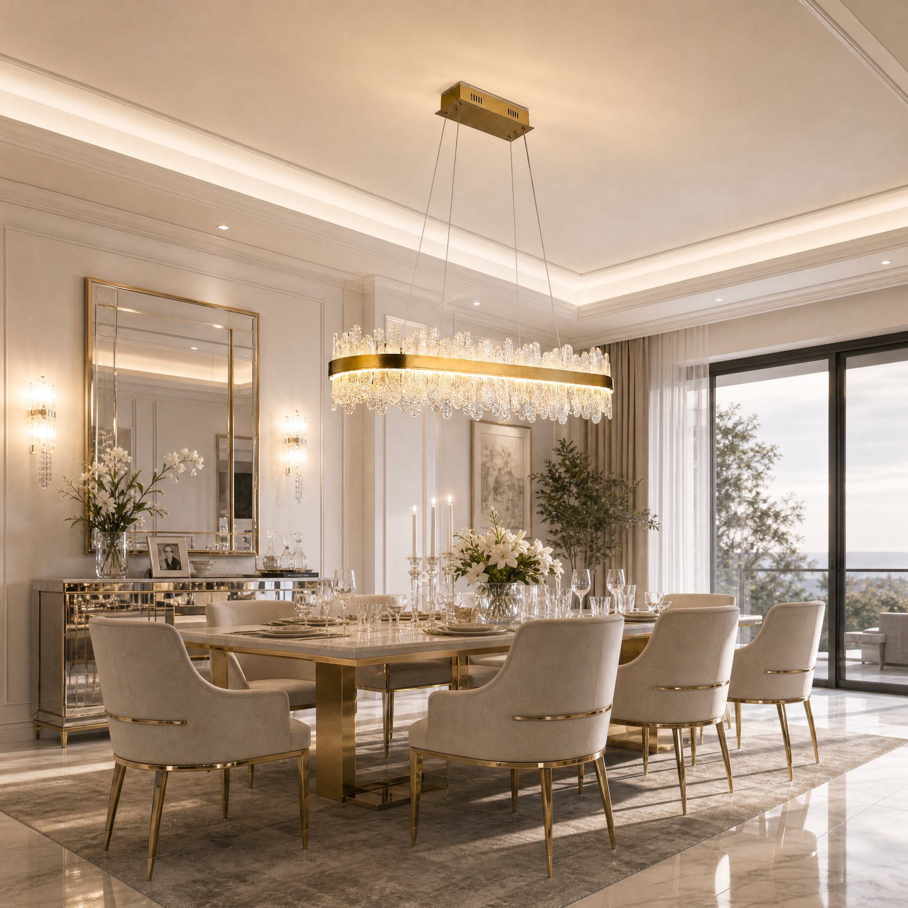 Bocciolo Handblown Rectangular Chandelier