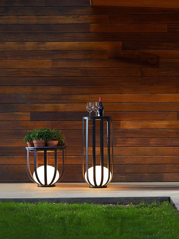 Bols Black Outdoor Floor Lamp with Solar Panel - Metallic Meshwork-1-Yiosilamp