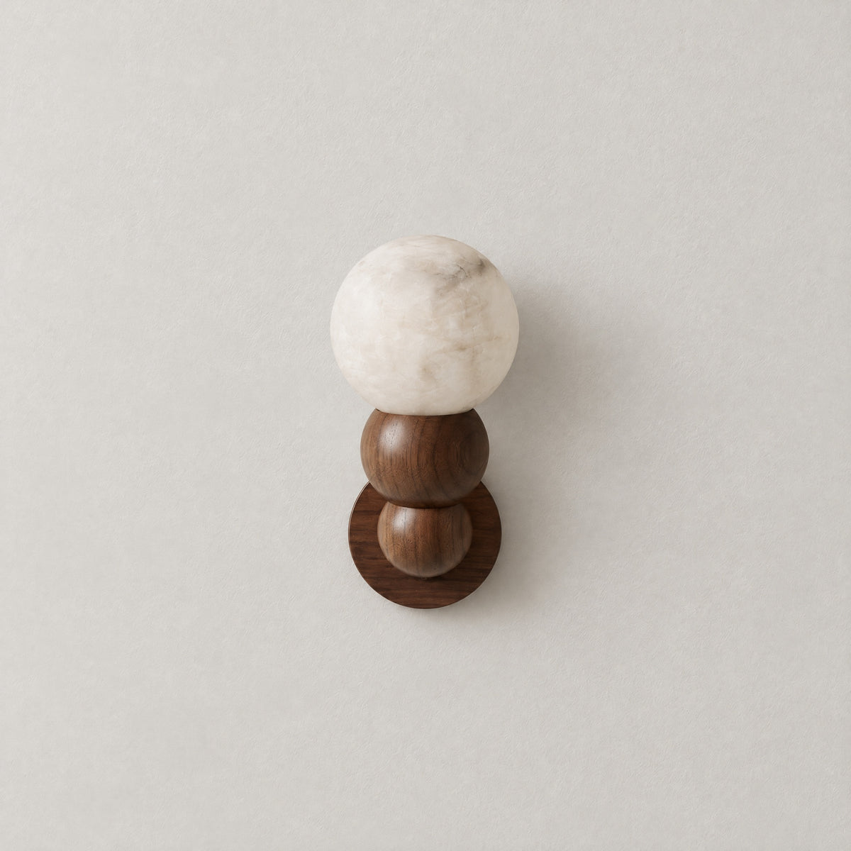 Bosco Alabaster Sphere Wall Sconce – lights off