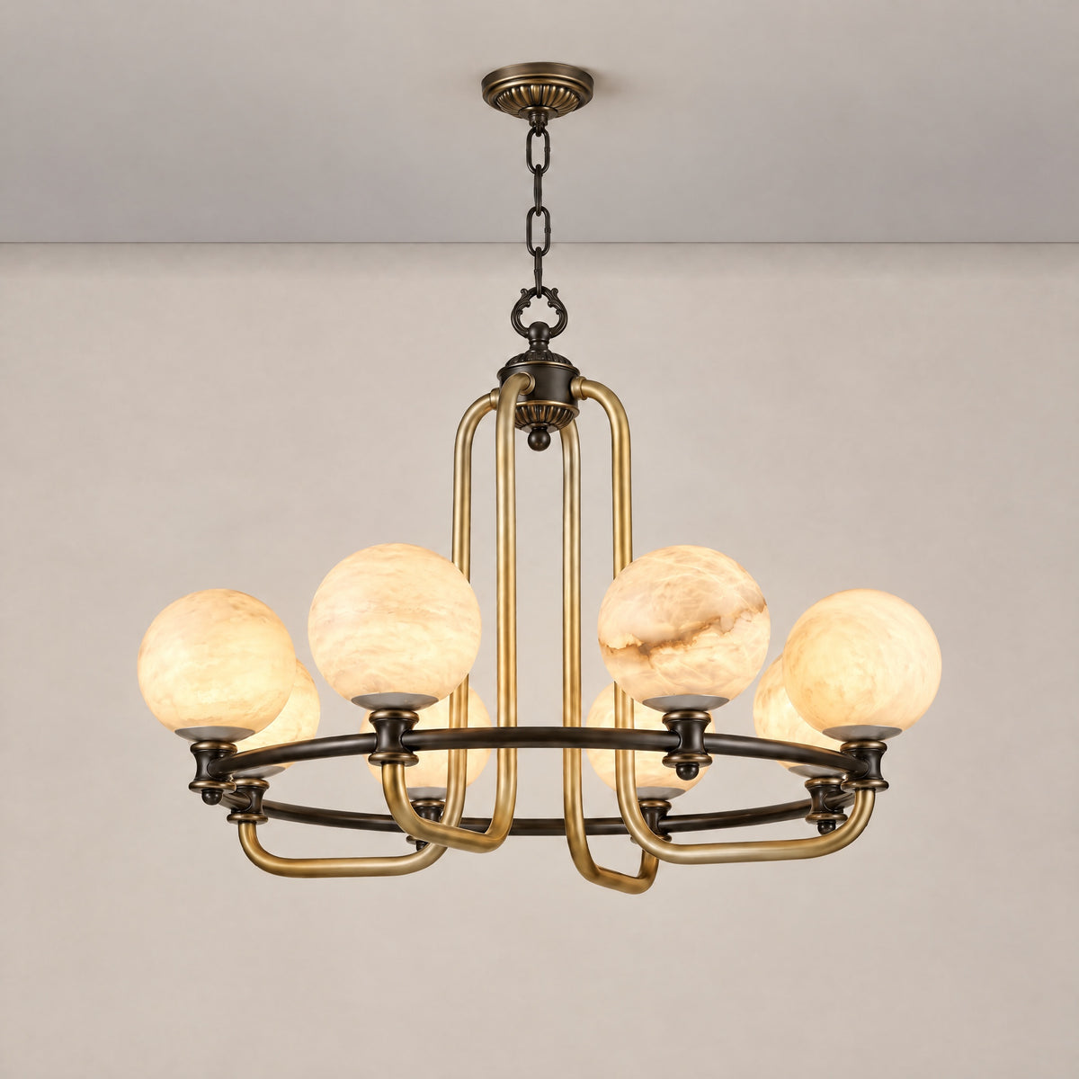 Brass Classic Alabaster Pendant Light