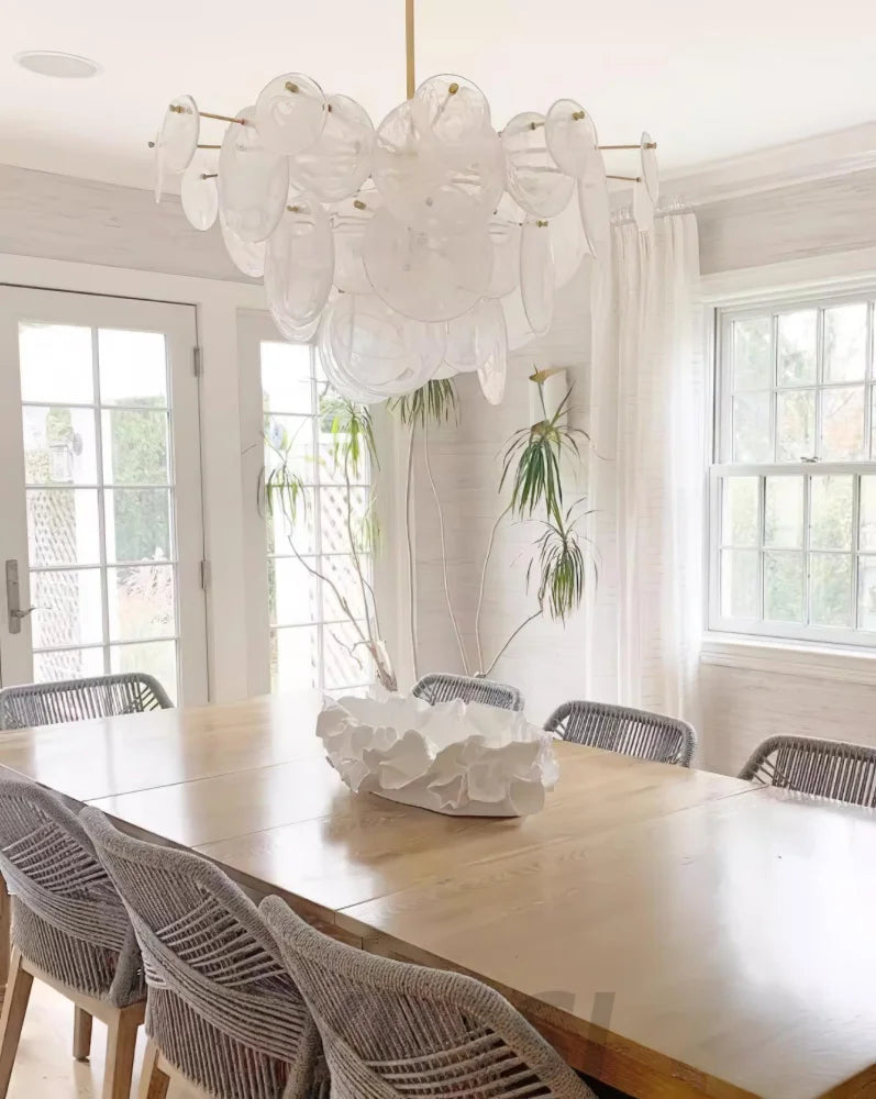 Brass Discs Cascading Round Chandelier - Cylinder-1-Yiosilamp