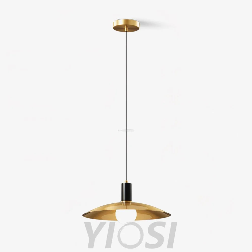 Brass Flared Pendant - Frisbee-1-Yiosilamp