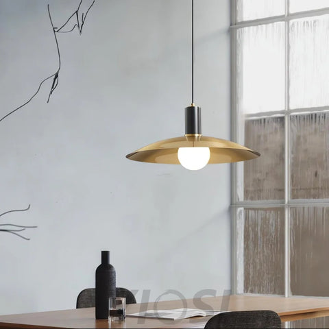 Brass Flared Pendant - Frisbee-1-Yiosilamp