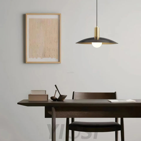 Brass Flared Pendant - Frisbee-1-Yiosilamp