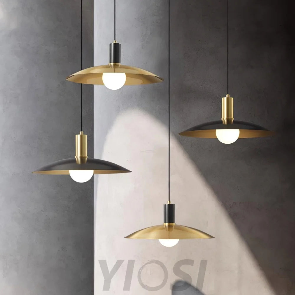 Brass Flared Pendant - Frisbee-1-Yiosilamp