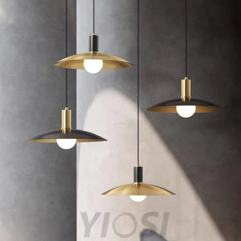 Brass Flared Pendant - Frisbee-1-Yiosilamp