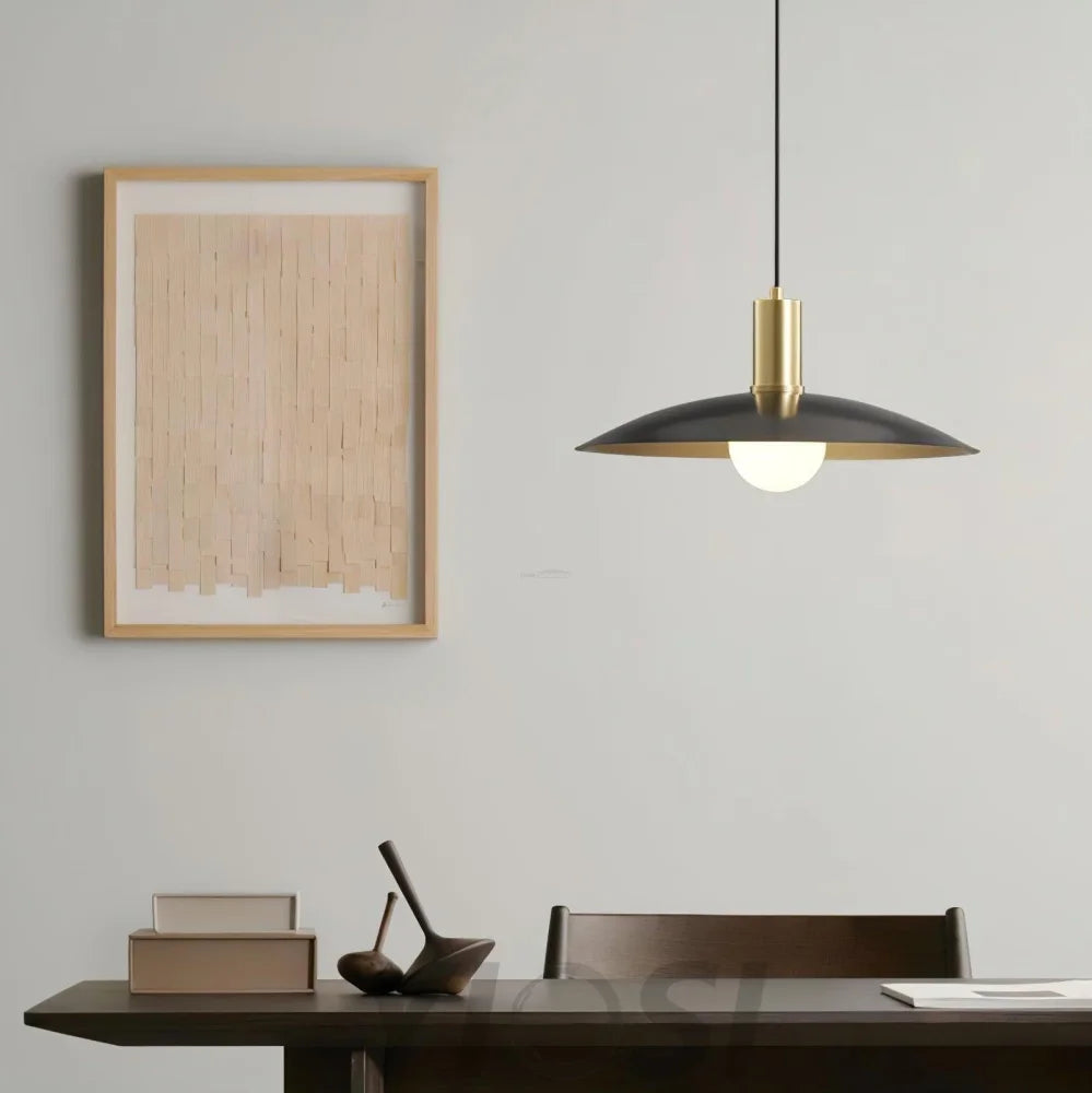 Brass Flared Pendant - Frisbee-1-Yiosilamp