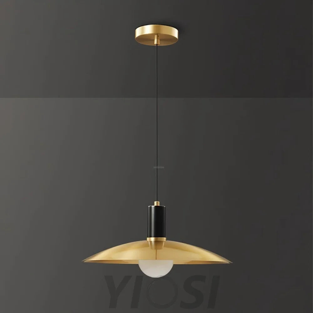 Brass Flared Pendant - Frisbee-1-Yiosilamp