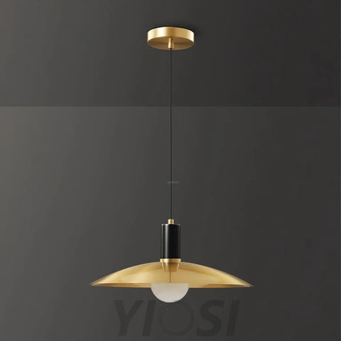 Brass Flared Pendant - Frisbee-1-Yiosilamp