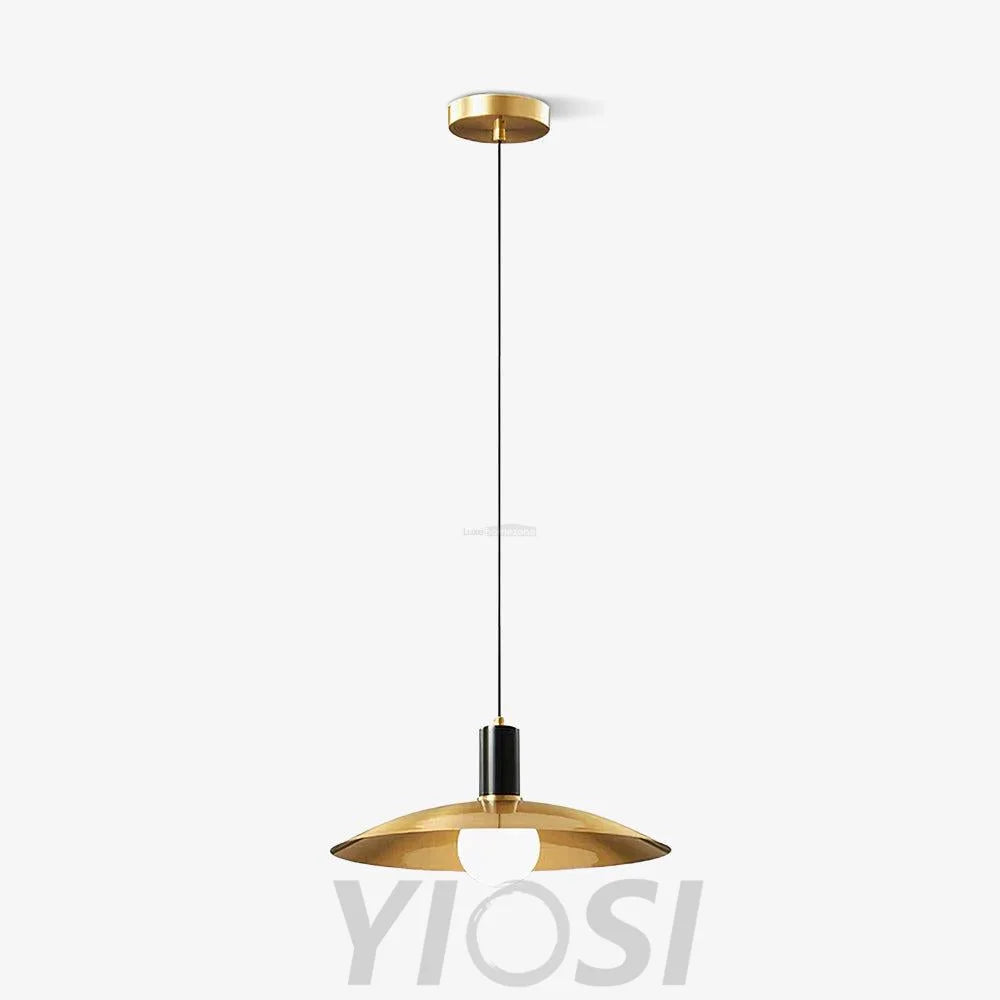 Brass Flared Pendant - Frisbee-1-Yiosilamp