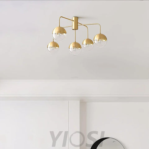 Brass Globulars Ceiling Lamp  ∅ 31.5″ - Yiosilamp