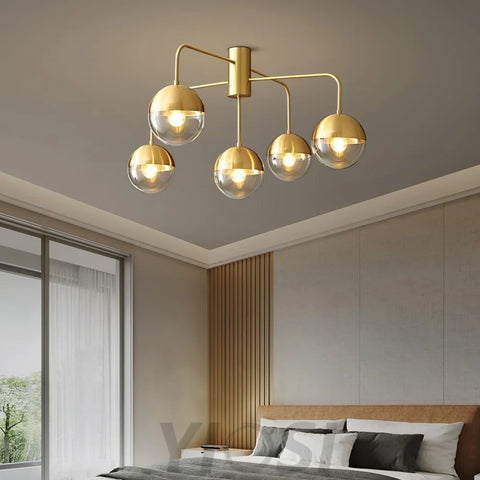 Brass Globulars Ceiling Lamp  ∅ 31.5″ - Yiosilamp