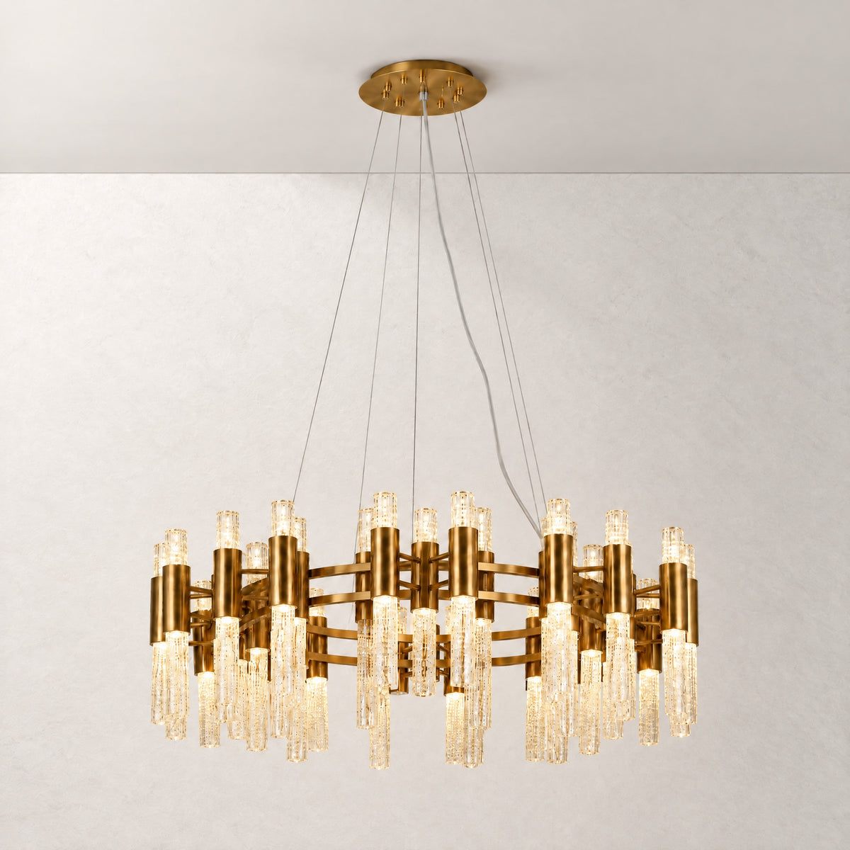 Brass Halo Chandelier