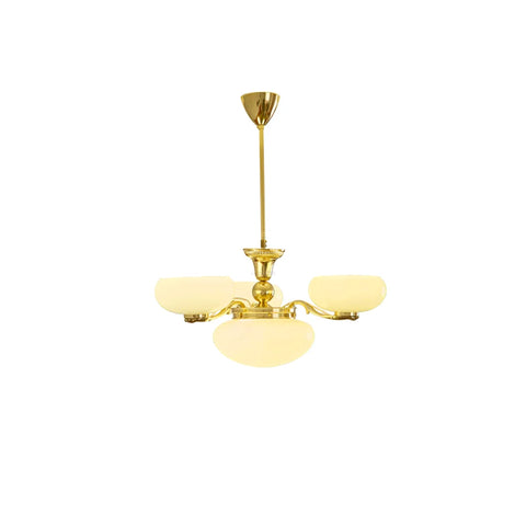 Brass Radiance Orb Chandelier with 3+1/5+1 heads - Glass Chandelier, Persimmon-1-Yiosilamp