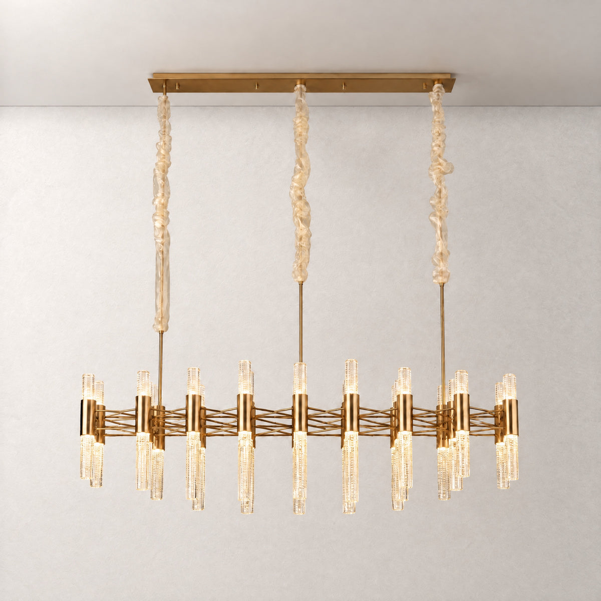 Brass Rectangular Chandelier
