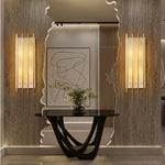 Brass Square Natural Marble Wall Light