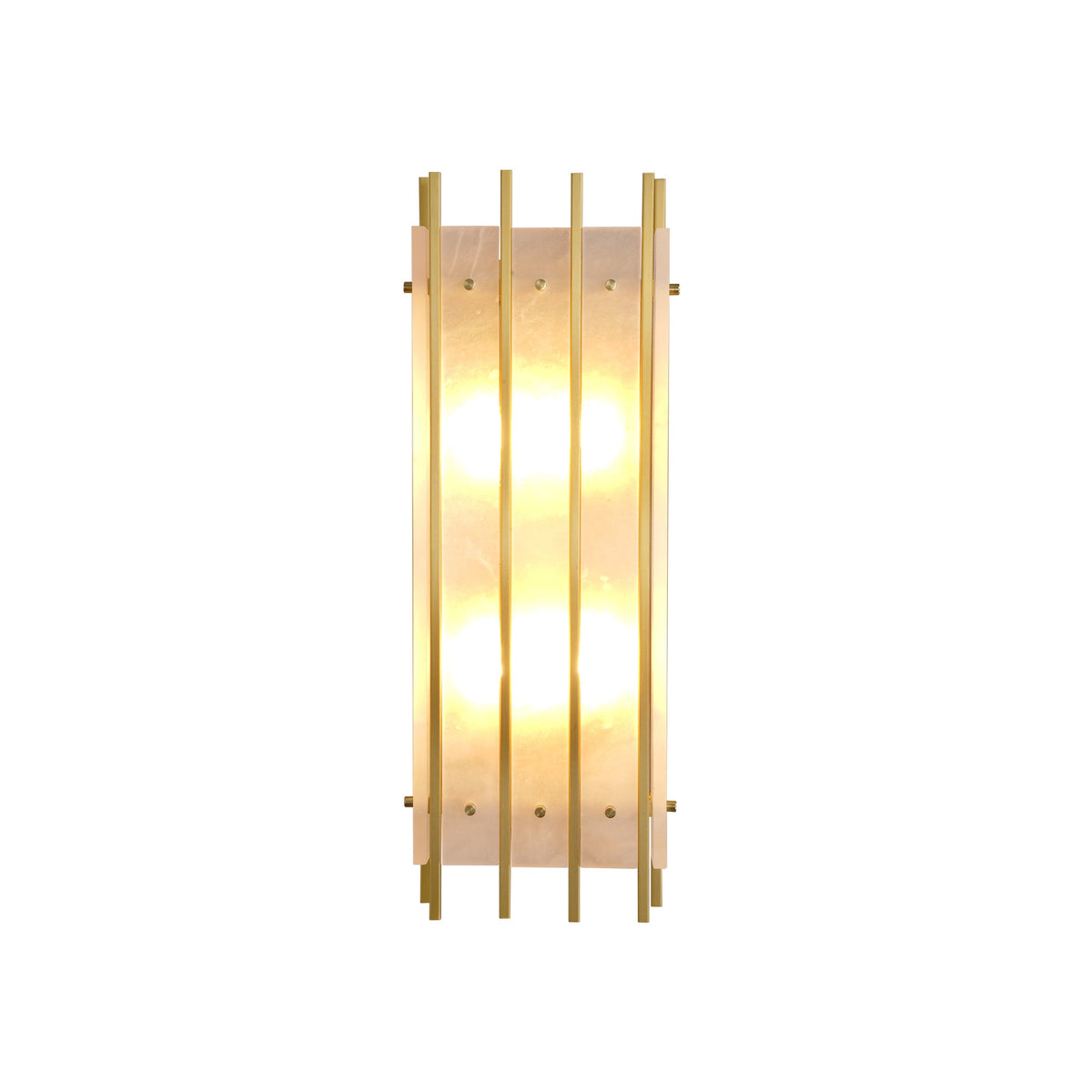 Brass Square Natural Marble Wall Light