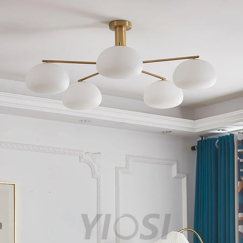 Briette Chandelier ∅ 40.6″ - Glass Chandelier, Persimmon-1-Yiosilamp