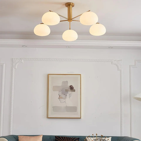 Briette Chandelier ∅ 40.6″ - Glass Chandelier, Persimmon-1-Yiosilamp