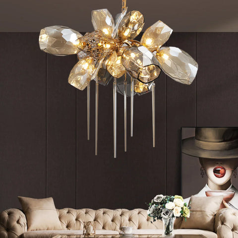 Britan Contemporary Glass Chandelier 31.5’’ D Custom