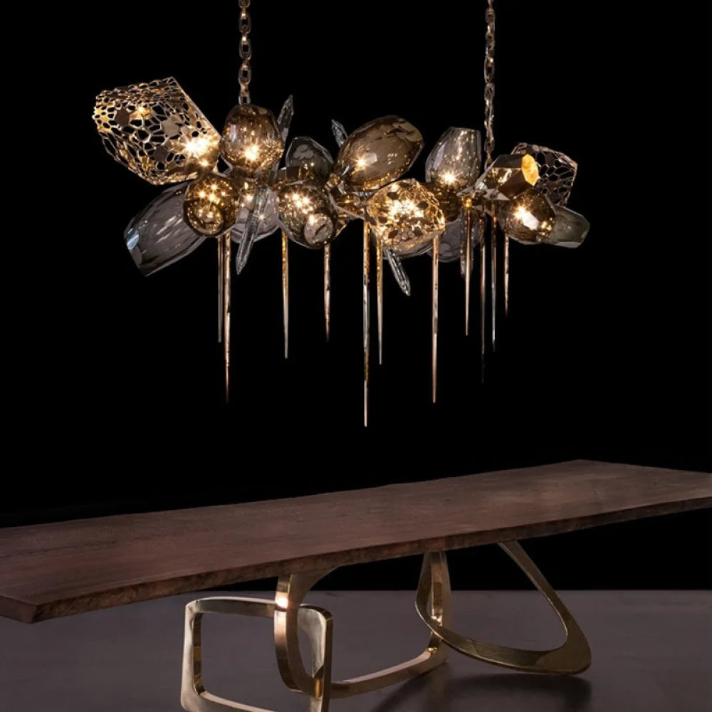 Britan Contemporary Glass Chandelier 47.2’’ L Custom