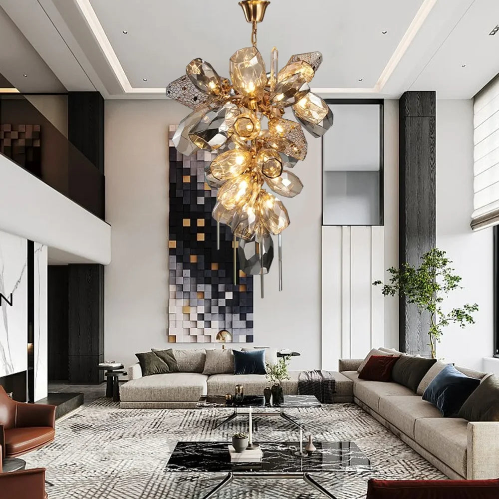 Britan Contemporary Glass Crystal Chandelier Custom