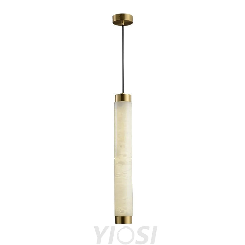 Aria Brushed Brass Alabaster Pendant Lamp – Elegant Ceiling Light