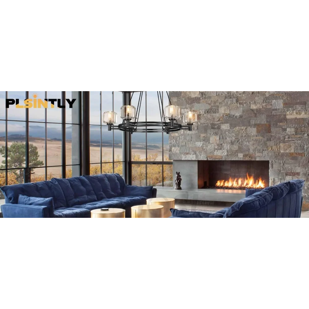 Brushed Metal Crystal Chandelier