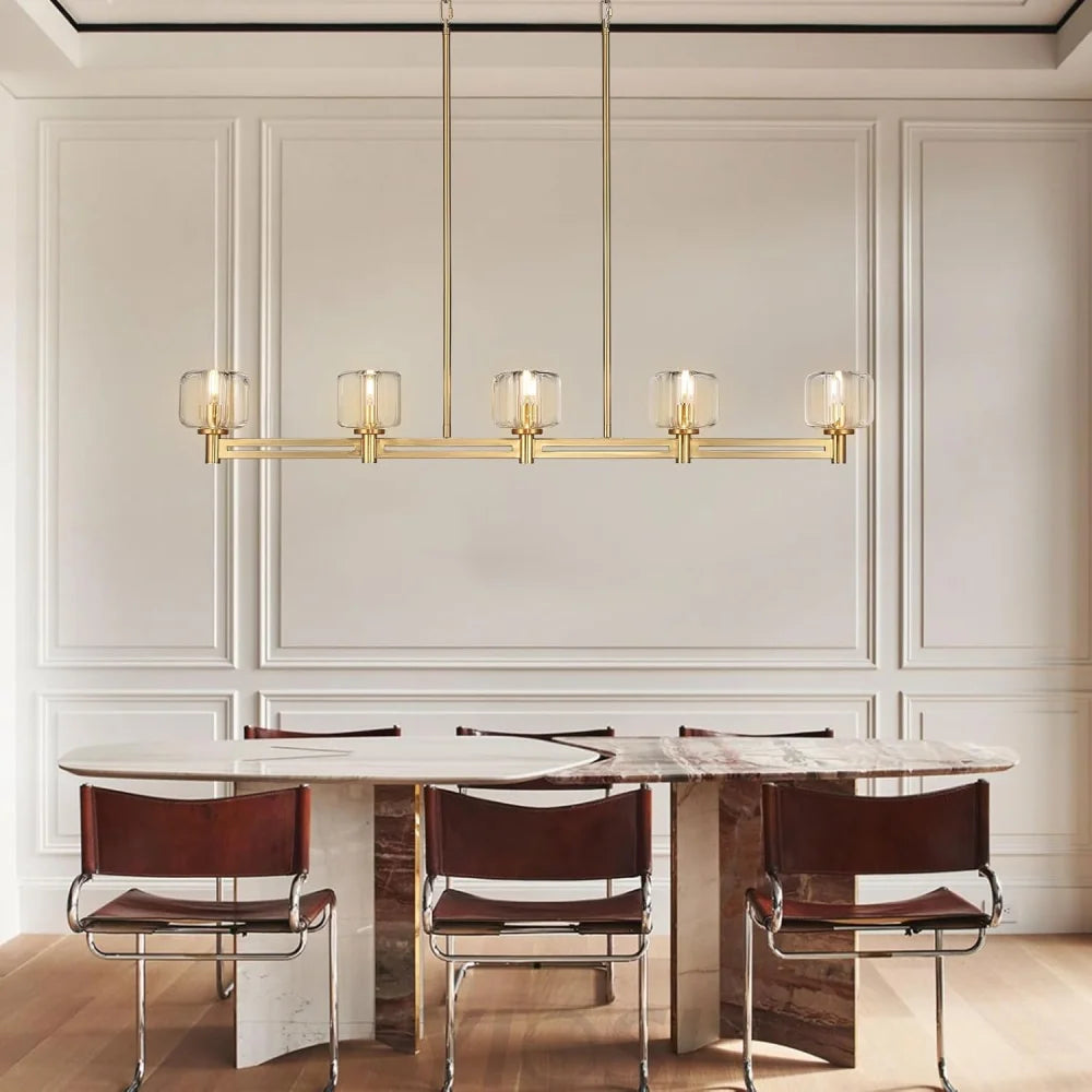 Brushed Metal Crystal Chandelier