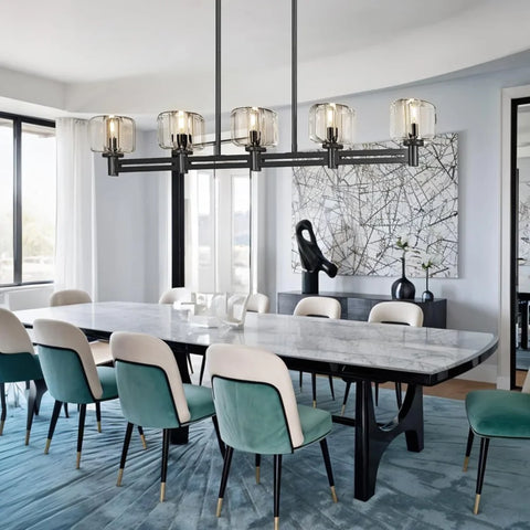 Brushed Metal Crystal Chandelier
