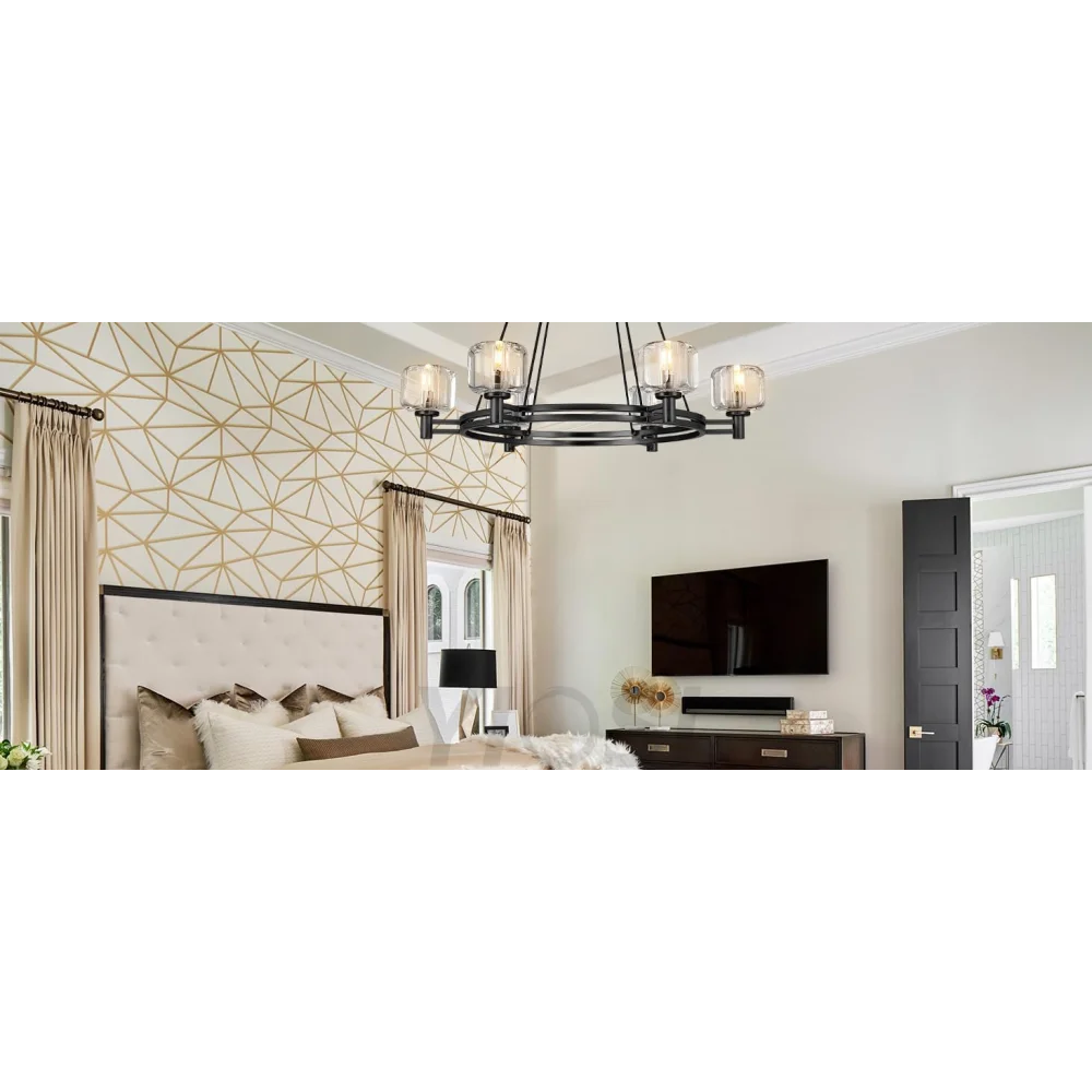 Brushed Metal Crystal Chandelier