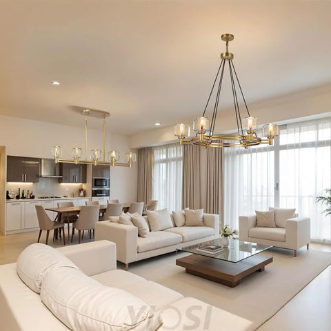 Brushed Metal Crystal Chandelier