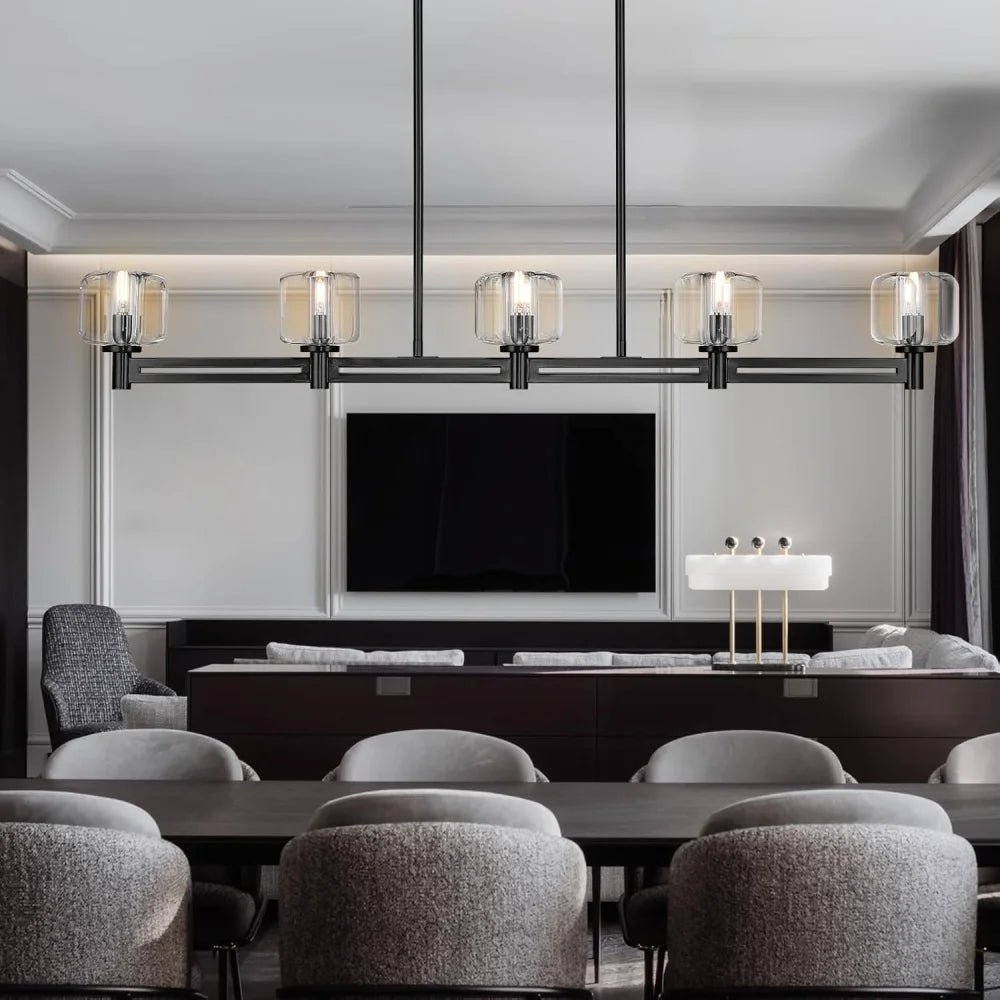 Brushed Metal Crystal Chandelier