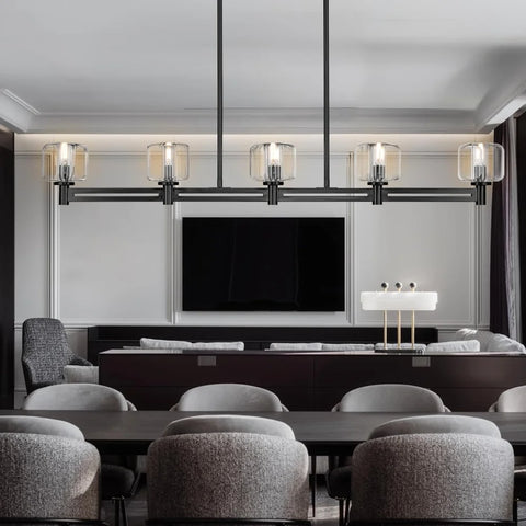 Brushed Metal Crystal Chandelier