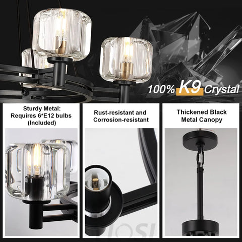 Brushed Metal Crystal Chandelier