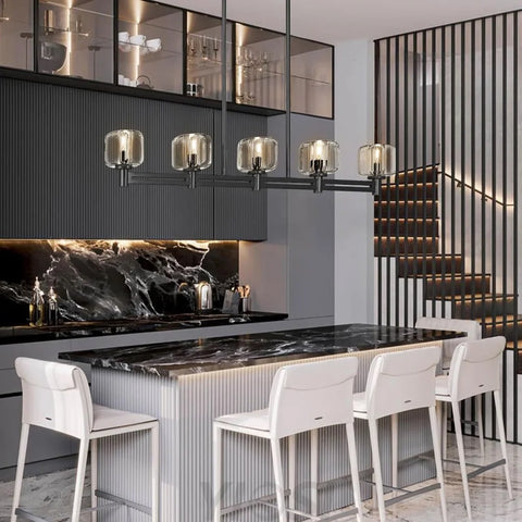 Brushed Metal Crystal Chandelier