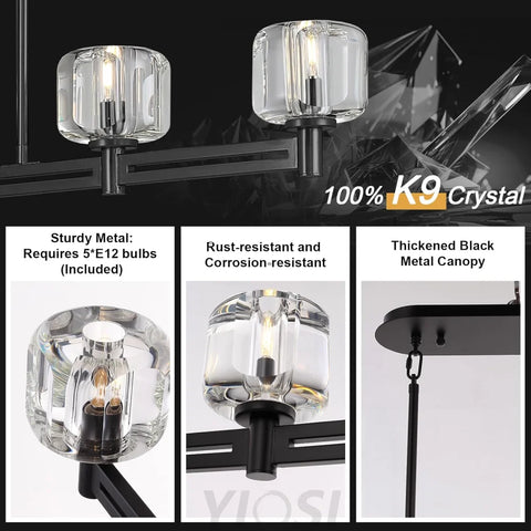 Brushed Metal Crystal Chandelier