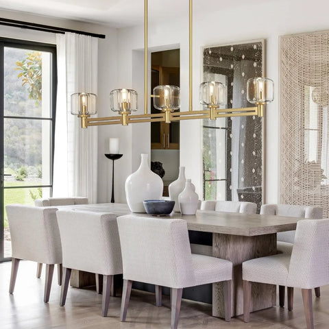 Brushed Metal Crystal Chandelier