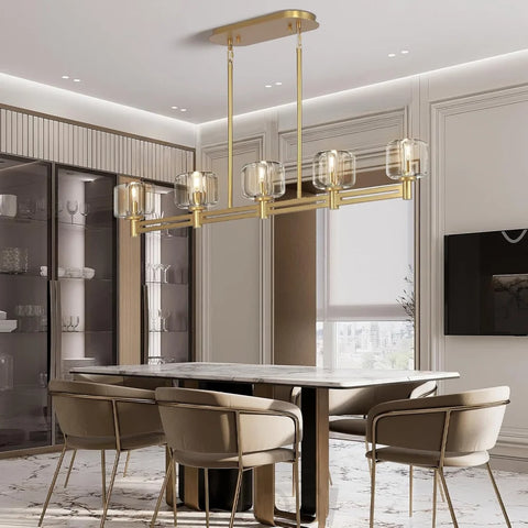 Brushed Metal Crystal Chandelier