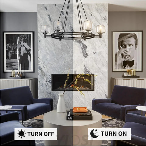 Brushed Metal Crystal Chandelier